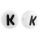 Abalorios alfabeto acrílico letra K - Blanco