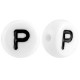 Abalorios alfabeto acrílico letra P - Blanco