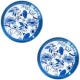Cabuchón Azul de Delft Flores 20mm - Blanco-azul
