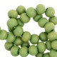Abalorios redondos de madera 6mm - Verde oliva claro