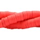 Abalorios polímero Heishi 6mm - Deep coral red