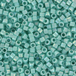 DB1576 - 11/0 Miyuki Delica Seed Beads - Opaque Sea Opal AB, DB-1576 Miyuki  Delica Beads - 5 Grams - Miyuki Delica 1576 Sea Opal