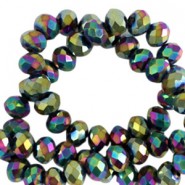 Faceted glass beads 8x6mm disc Gold-AB coating