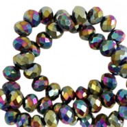Faceted glass beads 3x2mm disc Gold-AB coating
